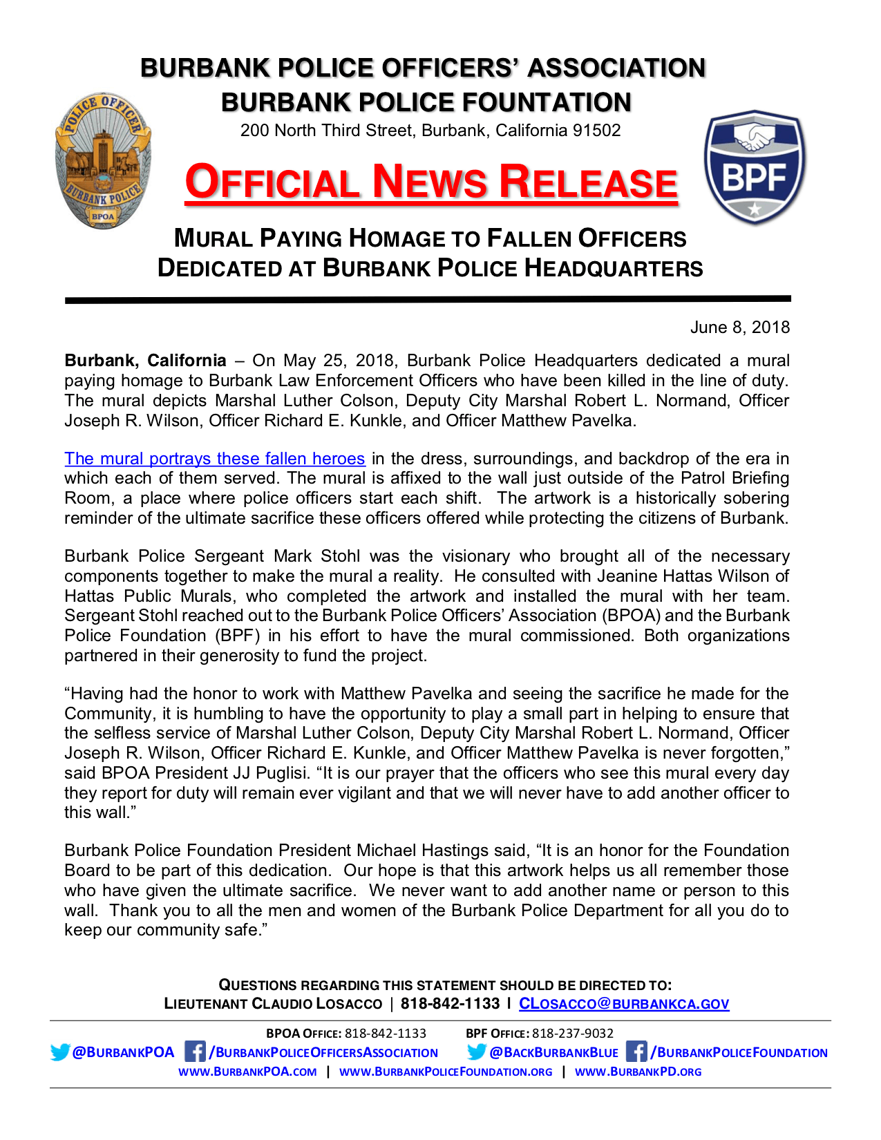 BPOA-BPF-News-Release---Mural-Paying-Homage-to-Fallen-Officers-Dedicated-at-Burbank-Police-Headquarters